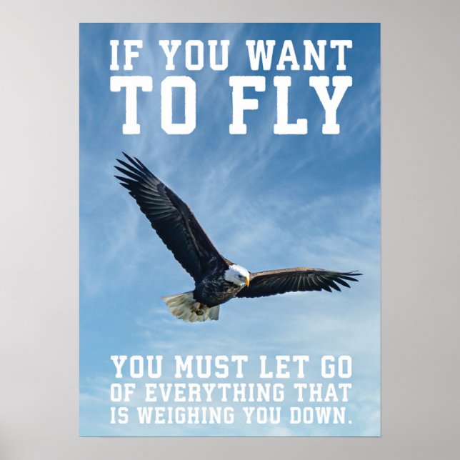 If You Want To Fly, Eagle, Gym, Hustle, Success Po Poster (Front)