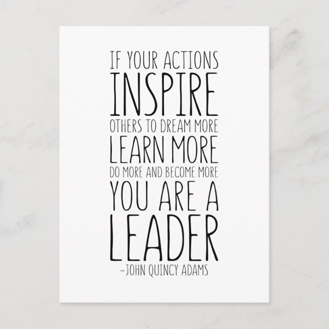 If Your Actions Inspire Others, John Quincy Adams Postcard (Front)