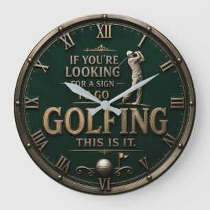 If You're Looking for a Sign to Go Golfing Golf Large Clock