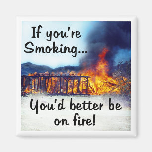 If you're smoking you'd better be on fire! magnet