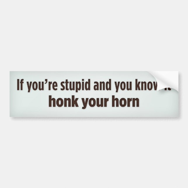If you're stupid and you know it honk your horn bumper sticker (Front)