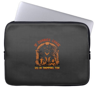 If Zombies Chase Us Im Tripping You Graveyard Bats Laptop Sleeve