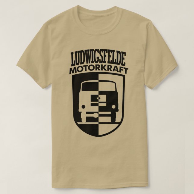 IFA Ludwigsfelde Motorkraft Coat of Arms black T-Shirt (Design Front)