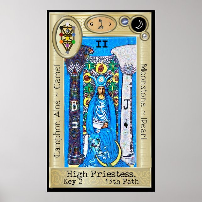 Ifdawn Deepdream Tarot Key 2 ~ The High Priestess Poster (Front)