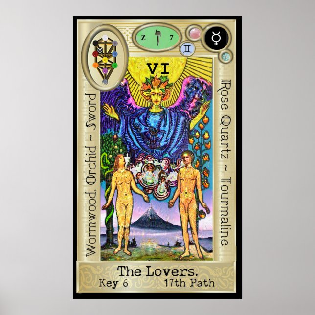 Ifdawn Deepdream Tarot Key 6 ~ The Lovers Poster (Front)