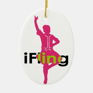 iFling Highland Dancer Ceramic Ornament