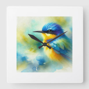 Ifrita bird 280924AREF140 - Watercolor Square Wall Clock