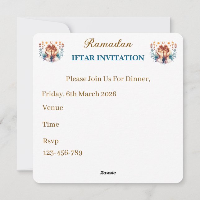 Iftar Dinner Invitations (Back)