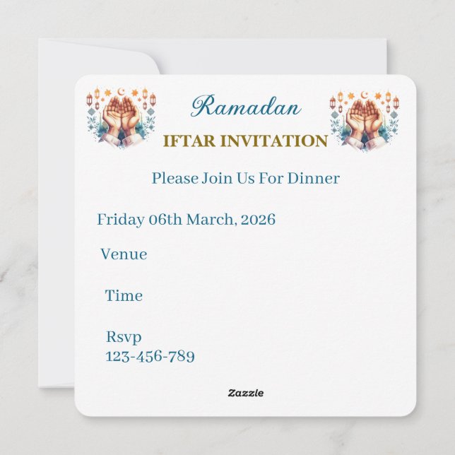 Iftar Dinner Invitations (Back)