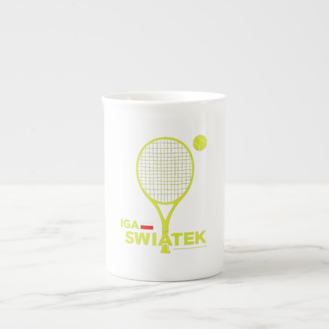 Iga Swiatek, tennis player, goat, champion Bone China Mug (Front)