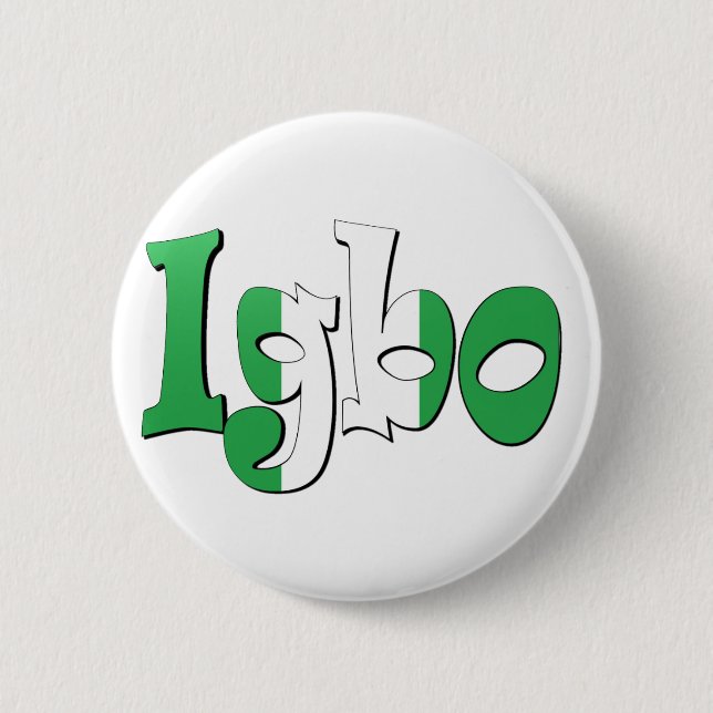 Igbo (Nigerian Flag) 6 Cm Round Badge (Front)