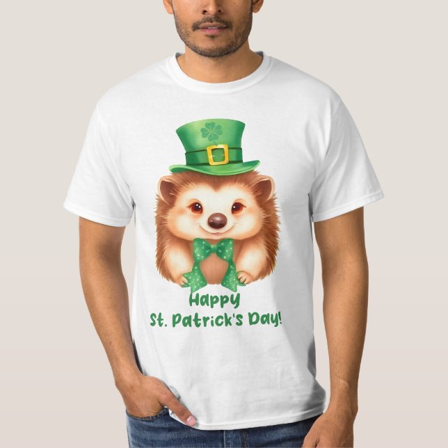 Igel Gráinneog Happy St Patricks Day T-Shirt (Front)