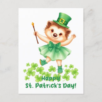 Igel Igelin Gráinneog Happy St. Patricks Day Postcard