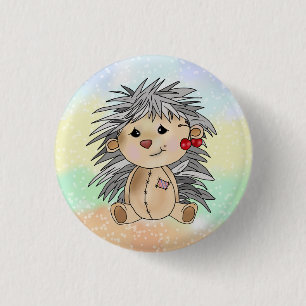 Igel mit Kirschen 3 Cm Round Badge