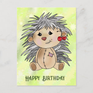 Igel mit Kirschen Postcard