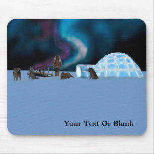 Igloo and Northern Lights Mouse Pad