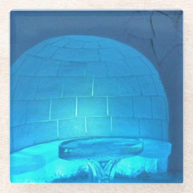 Igloo Room at Hotel de Glace, Quebec, Canada Glass Coaster (Front)