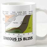 Igneous Is Bliss (Geology Ignorance Is Bliss) Coffee Mug<br><div class="desc">If you love igneous rock and have studied them in detail, you'll enjoy any of these wry geological attitude gifts featuring the classification scheme for igneous rocks on their mineralogy. As you probably know, igneous rock is formed by magma or lava (molten rock) cooling and becoming solid. The diagram features...</div>