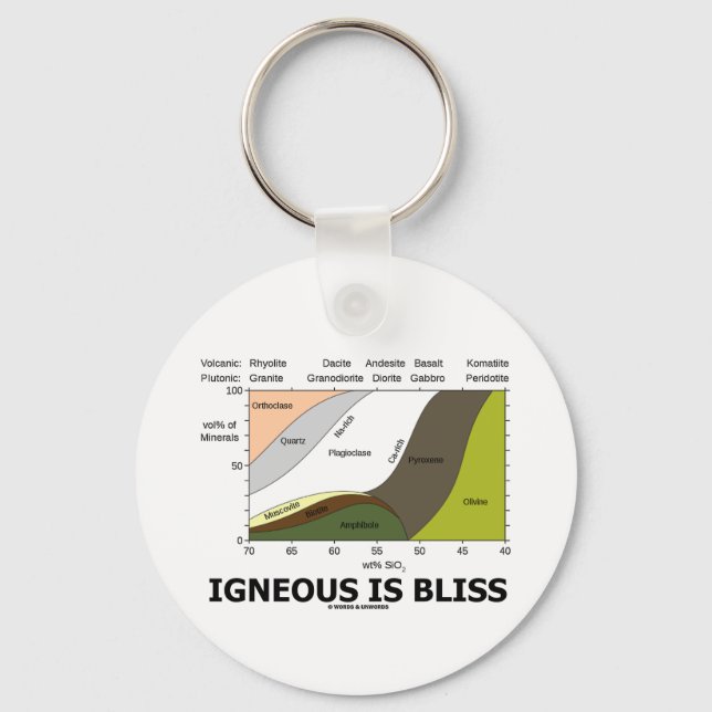 Igneous Is Bliss (Geology Ignorance Is Bliss) Key Ring (Front)