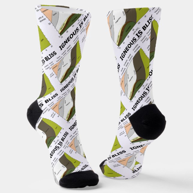 Igneous Is Bliss Silica Content Geology Humour Socks (Angled)