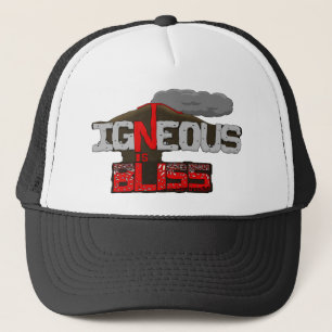 Igneous is Bliss Volcano Print Trucker Hat