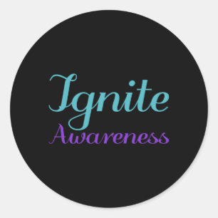 Ignite Awareness Prevention Artwork Classic Round Sticker