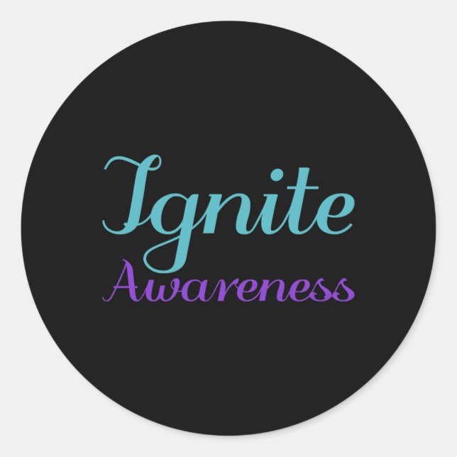 Ignite Awareness Prevention Artwork Classic Round Sticker (Front)
