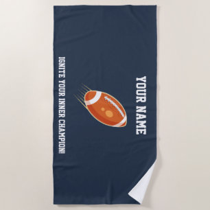 "Ignite Your Inner Champion!" RUGBY TEAM Beach Towel