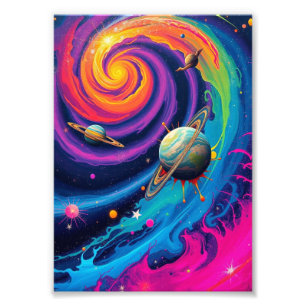 Ignite Your Space: Galactic Fusion Abstract Wall Photo Print