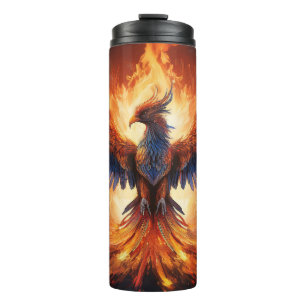 Ignite Your Spirit: Eagle on Fire Thermal Tumbler