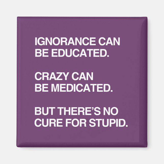 IGNORANCE CAN BE EDUCATED MAGNET (Front)