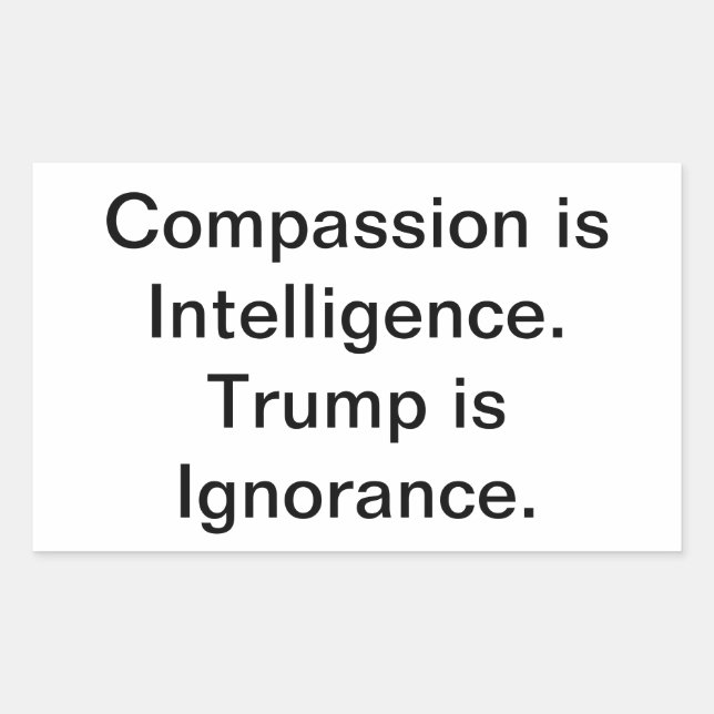 Ignorant Trump No Compassion Hankamer Artjunkhaus Rectangular Sticker (Front)