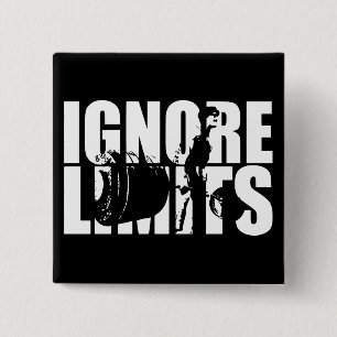 IGNORE LIMITS - Deadlift Workout Motivational 15 Cm Square Badge