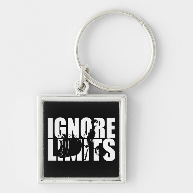 IGNORE LIMITS - Deadlift Workout Motivational Key Ring (Front)
