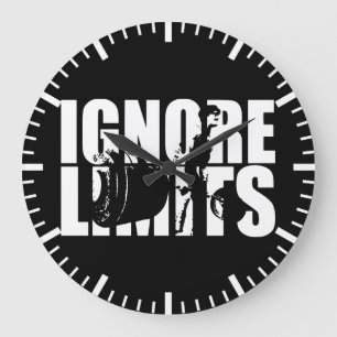 IGNORE LIMITS - Deadlift Workout Motivational Large Clock