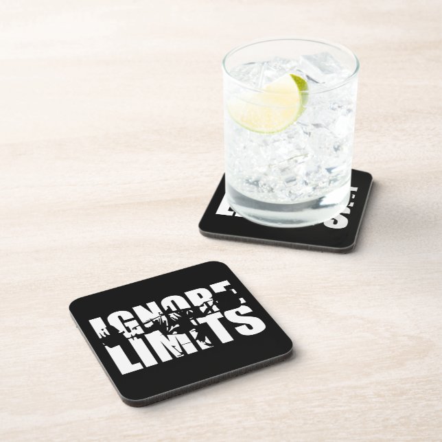 IGNORE LIMITS - Squat Leg Day Workout Motivational Coaster (Right Side)