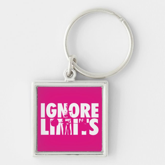 IGNORE LIMITS - Women's Weightlifting Motivational Key Ring (Front)