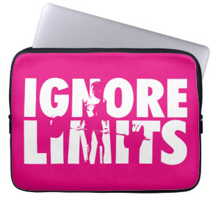 IGNORE LIMITS - Women's Weightlifting Motivational Laptop Sleeve