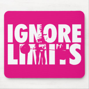 IGNORE LIMITS - Women's Weightlifting Motivational Mouse Pad
