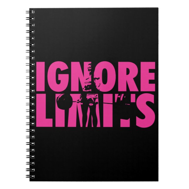 IGNORE LIMITS - Women's Weightlifting Motivational Notebook (Front)