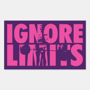 IGNORE LIMITS - Women's Weightlifting Motivational Rectangular Sticker