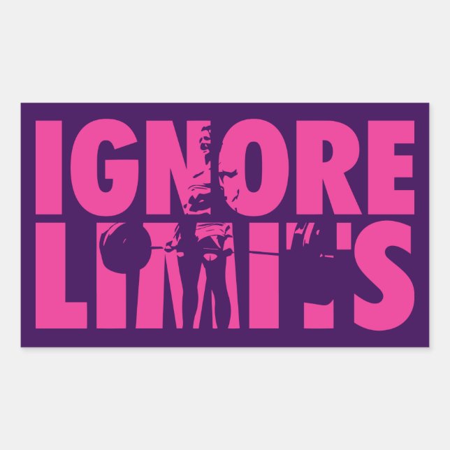 IGNORE LIMITS - Women's Weightlifting Motivational Rectangular Sticker (Front)