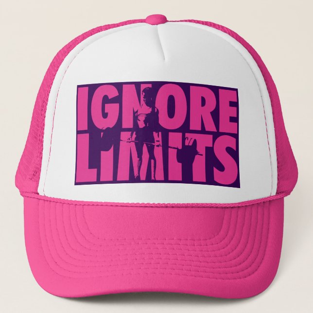 IGNORE LIMITS - Women's Weightlifting Motivational Trucker Hat (Front)