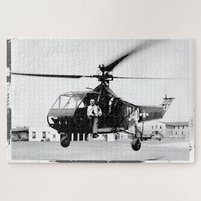 Igor Sikorsky in US Coast Guard HNS-1 Jigsaw Puzzle (Horizontal)