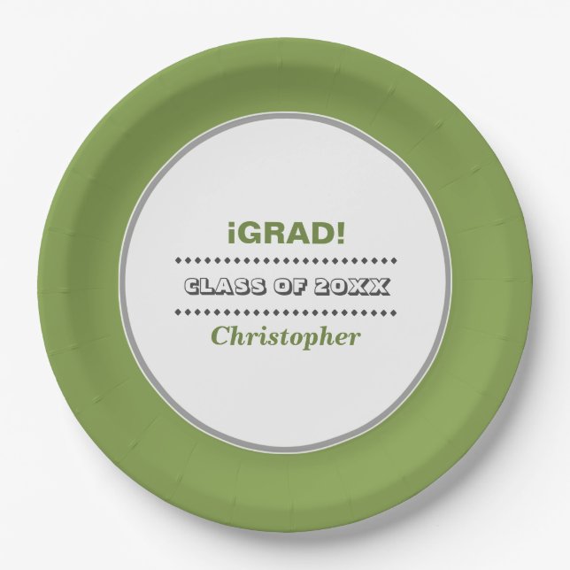 iGrad. Personalised Graduation Party  Paper Plate (Front)