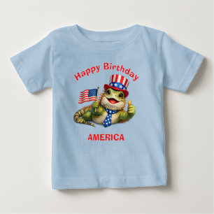 Iguana (3d) Patriotic Kid T-Shirt
