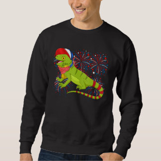 Iguana 4th Of July American Flag Fireworks Costume Sweatshirt