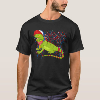 Iguana 4th Of July American Flag Fireworks Costume T-Shirt