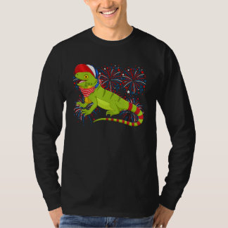 Iguana 4th Of July American Flag Fireworks Costume T-Shirt