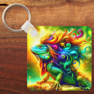 Iguana Art Key Ring